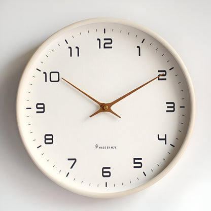 Nordic Wooden Wall Clock, Silent Quartz Minimalist Round Clock for Living Room and Kitchen