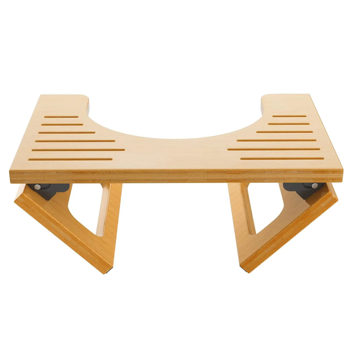 Bamboo Toilet Stool, Foldable 7 in Bathroom Footstool with Non Slip Pads, No Assembly Needed
