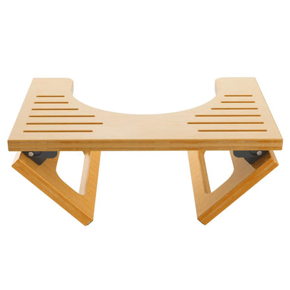 Bamboo Toilet Stool, Foldable 7 in Bathroom Footstool with Non Slip Pads, No Assembly Needed