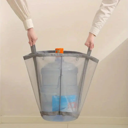 Foldable Mesh Laundry Basket with Handles, Collapsible Laundry Hamper for Home, Travel and Beach