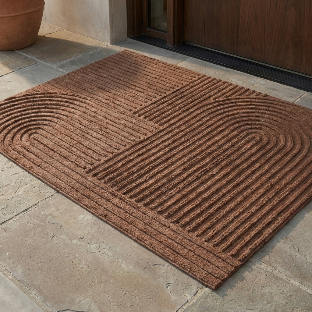 Linea Curved Thread Microfiber Door Mat Quick Drying Entryway Mat