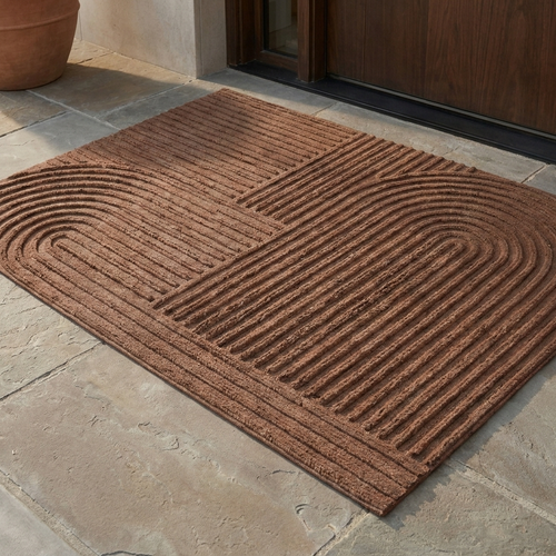 Linea Curved Thread Microfiber Door Mat Quick Drying Entryway Mat