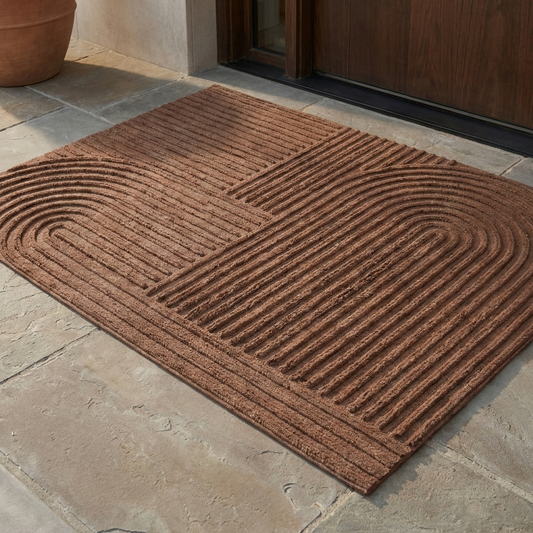 Linea Curved Thread Microfiber Door Mat Quick Drying Entryway Mat