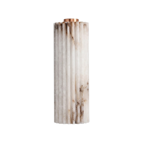 Marlowe Real Marble and Copper LED Wall Sconce Warm 3000K Light for Bedrooms and Hallways