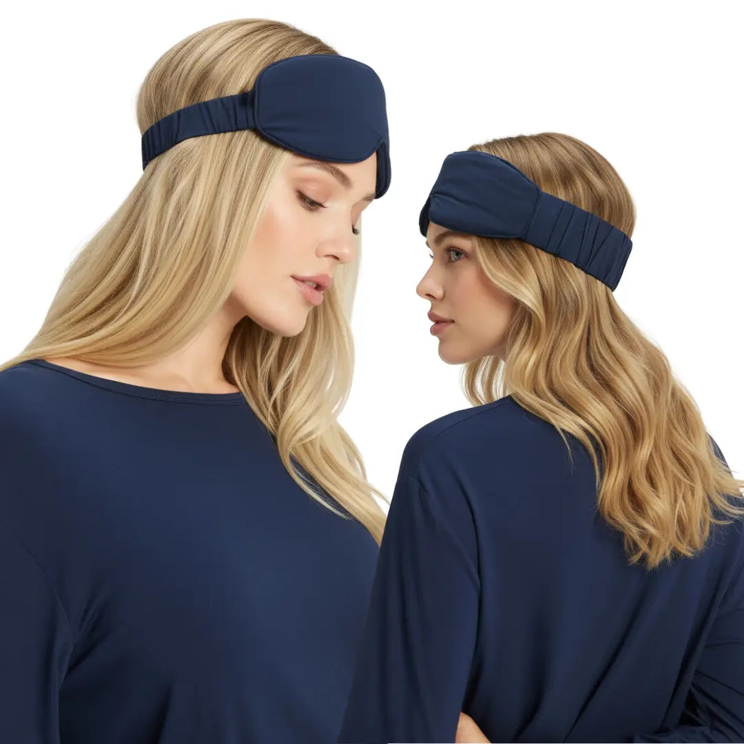 Bamboo Sleep Mask with Adjustable Strap, Contoured Light Blocking Eye Mask for Travel and Naps