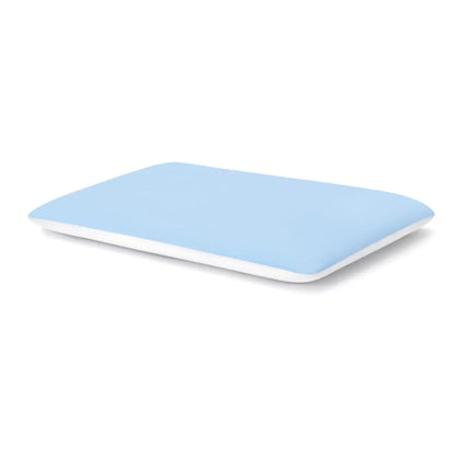 Thin Memory Foam Pillow for Stomach and Back Sleepers, Low Profile Flat Bed Pillow with Bamboo Cover