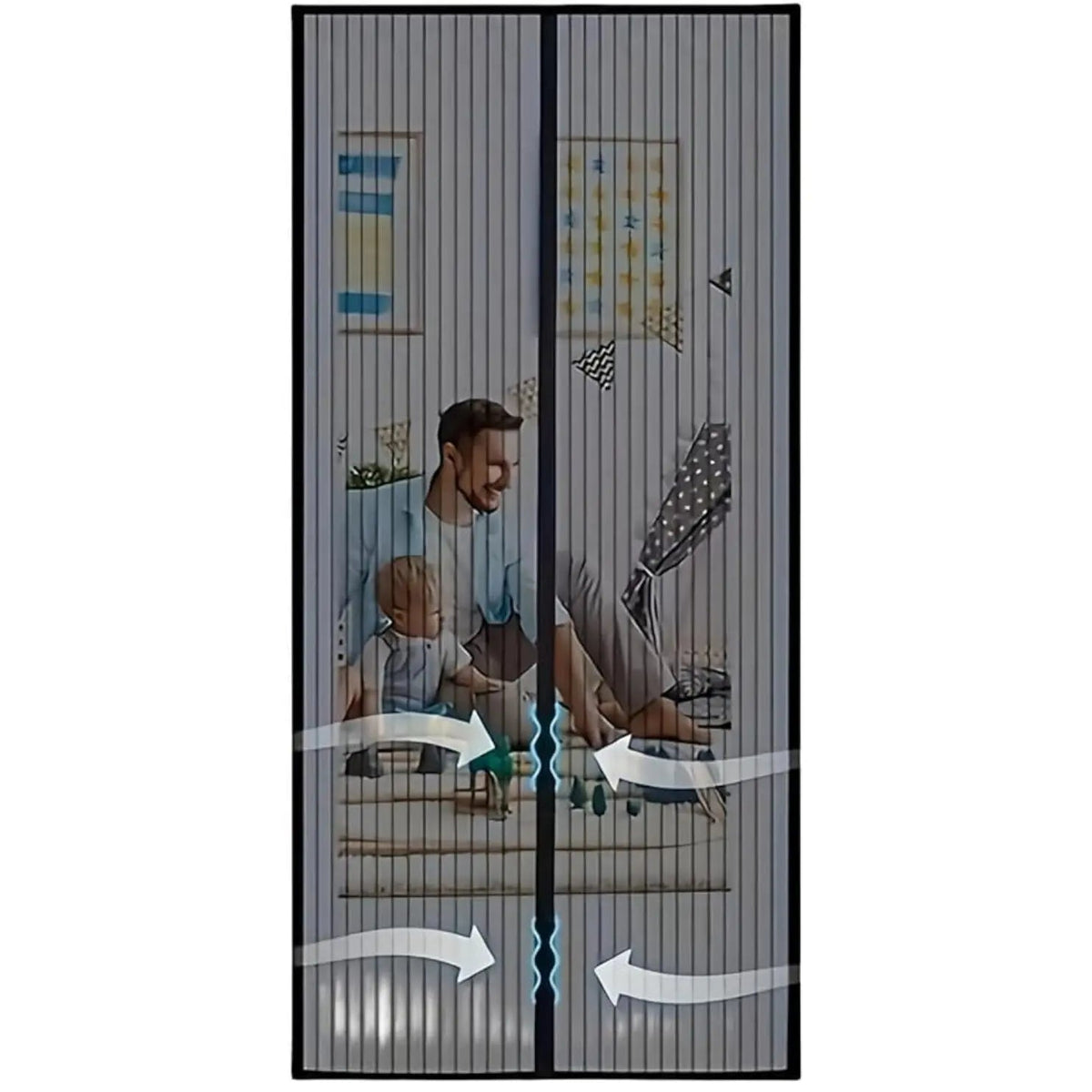 Magnetic Screen Door for Patio and Entry Doors, Self Closing Fiberglass Mesh Mosquito Curtain