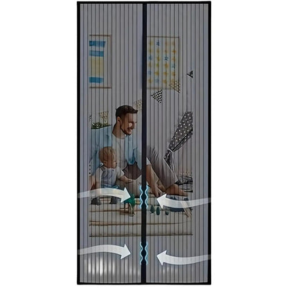Magnetic Screen Door for Patio and Entry Doors, Self Closing Fiberglass Mesh Mosquito Curtain