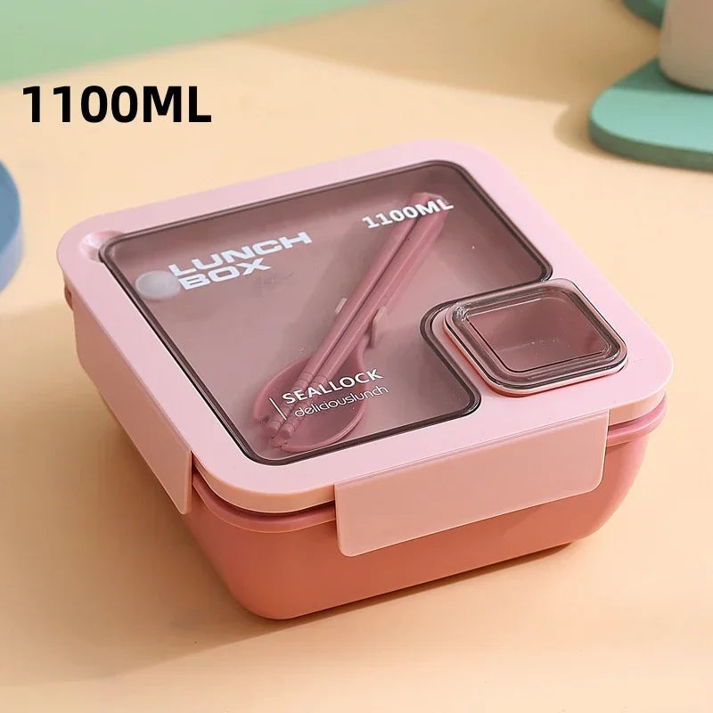 Leak Proof Bento Lunch Box with Cutlery, Microwave and Dishwasher Safe Lunch Container, 850 or 1100 ml