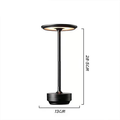 Rechargeable Touch Desk Lamp, Cordless Dimmable LED Table Light with USB C Charging, Aluminum Mushroom Shade