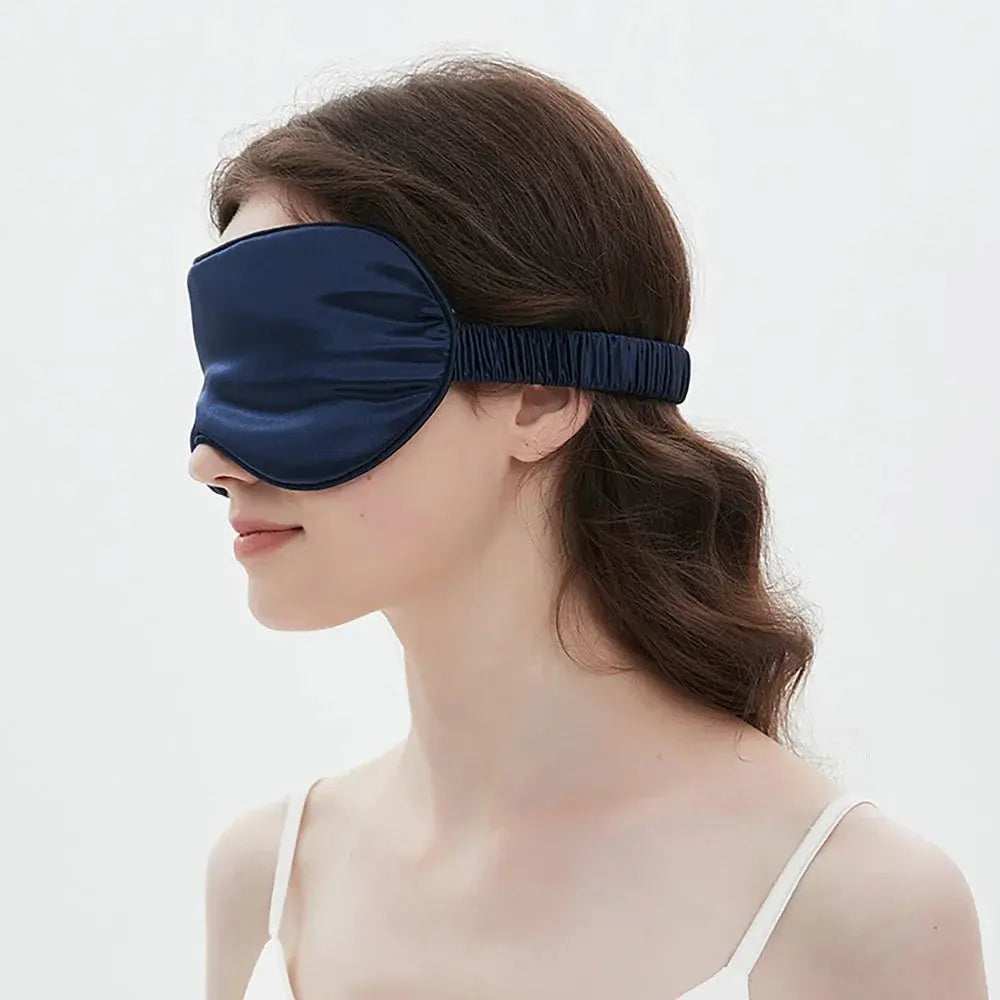 Bamboo Sleep Mask with Adjustable Strap, Contoured Light Blocking Eye Mask for Travel and Naps
