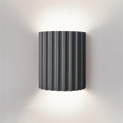 Ribbed Resin Wall Sconce, Modern Up Down Wall Light for Bedroom and Hallway, E27