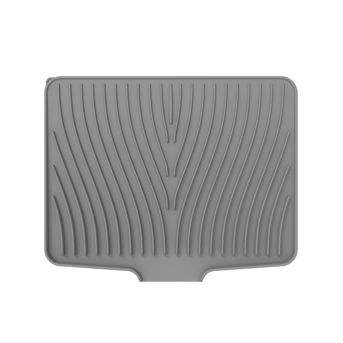 Silicone Dish Drying Mat with Built In Drain, Heat Resistant Countertop Drain Pad for Kitchen Sink
