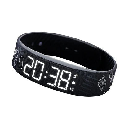 Vibrating Alarm Watch, Silent LED Digital Wrist Alarm with Pedometer and Silicone Strap