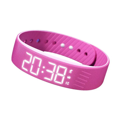 Vibrating Alarm Watch, Silent LED Digital Wrist Alarm with Pedometer and Silicone Strap