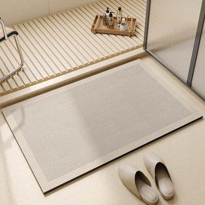 Super Absorbent Quick Dry Bath Mat, Thin Non Slip Rubber Backed Bathroom Floor Mat in 3 Sizes