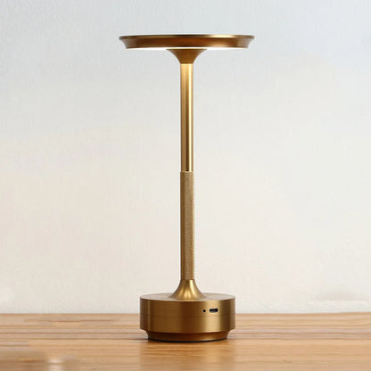 Rechargeable Touch Desk Lamp, Cordless Dimmable LED Table Light with USB C Charging, Aluminum Mushroom Shade