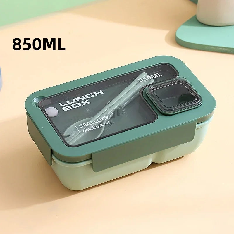 Leak Proof Bento Lunch Box with Cutlery, Microwave and Dishwasher Safe Lunch Container, 850 or 1100 ml