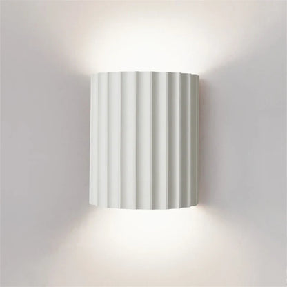 Ribbed Resin Wall Sconce, Modern Up Down Wall Light for Bedroom and Hallway, E27