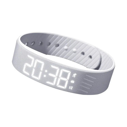 Vibrating Alarm Watch, Silent LED Digital Wrist Alarm with Pedometer and Silicone Strap