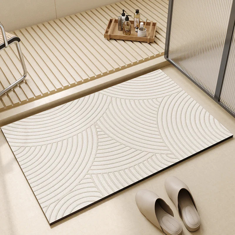 Super Absorbent Quick Dry Bath Mat, Thin Non Slip Rubber Backed Bathroom Floor Mat in 3 Sizes