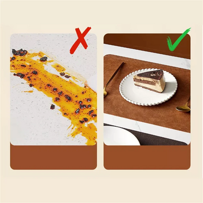 Double Sided Faux Leather Placemats, Set of 4 or 6 Rectangle Waterproof Heat Resistant Table Mats