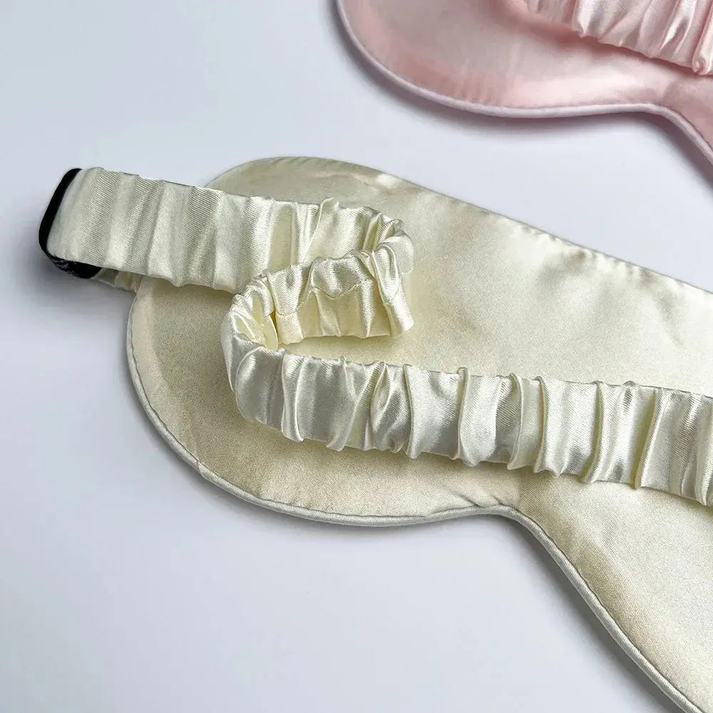 Bamboo Sleep Mask with Adjustable Strap, Contoured Light Blocking Eye Mask for Travel and Naps