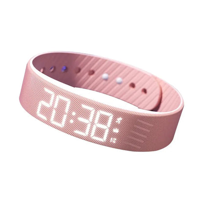Vibrating Alarm Watch, Silent LED Digital Wrist Alarm with Pedometer and Silicone Strap
