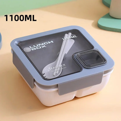 Leak Proof Bento Lunch Box with Cutlery, Microwave and Dishwasher Safe Lunch Container, 850 or 1100 ml