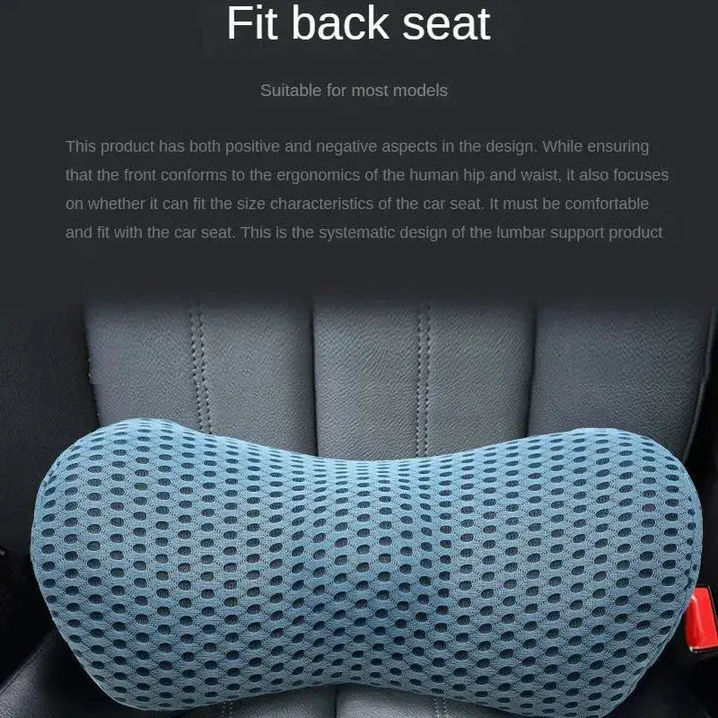 Memory Foam Lumbar Support Pillow, Lower Back Cushion for Office Chair and Car, Mesh Cover