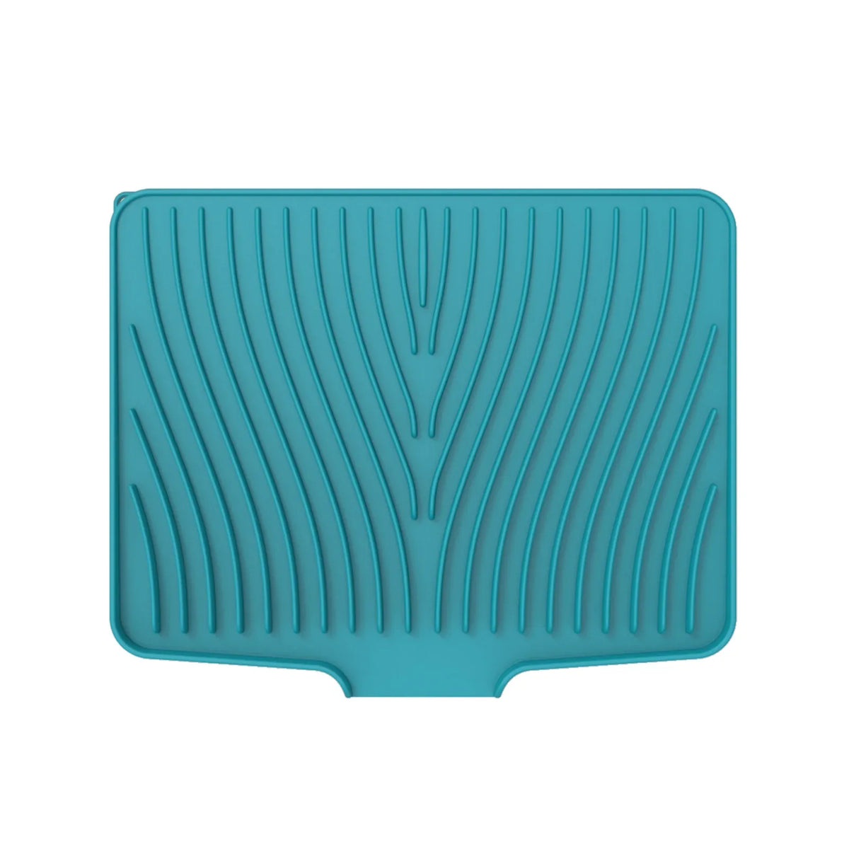 Silicone Dish Drying Mat with Built In Drain, Heat Resistant Countertop Drain Pad for Kitchen Sink