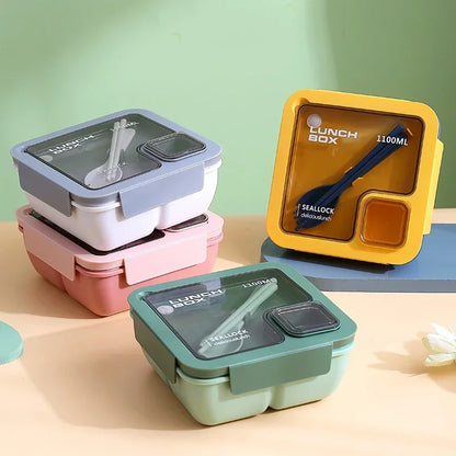 Leak Proof Bento Lunch Box with Cutlery, Microwave and Dishwasher Safe Lunch Container, 850 or 1100 ml