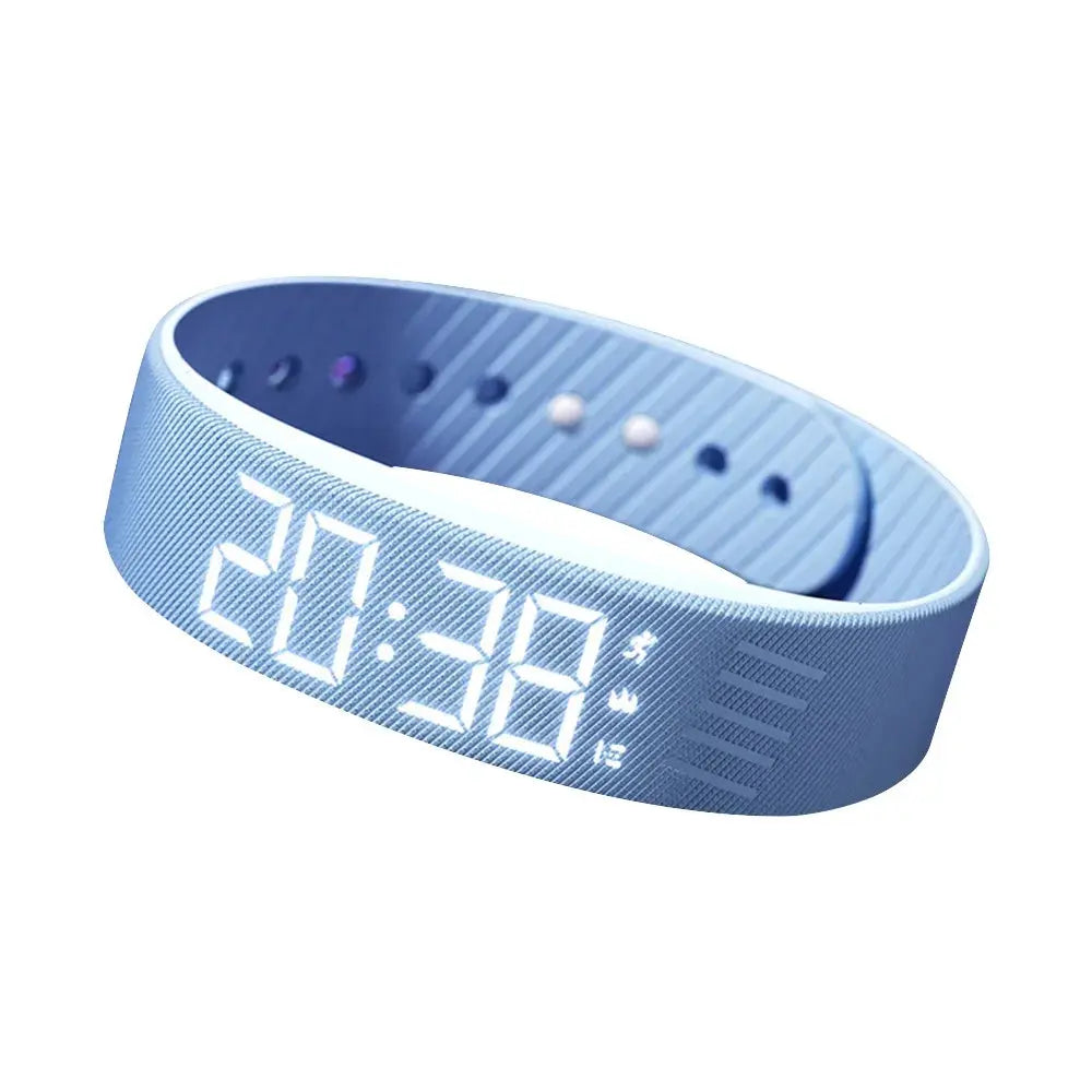 Vibrating Alarm Watch, Silent LED Digital Wrist Alarm with Pedometer and Silicone Strap