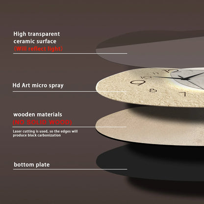 Modern Silent Wall Clock, Minimalist Pebble Design Non Ticking Quartz Clock for Living Room, Bedroom and Office