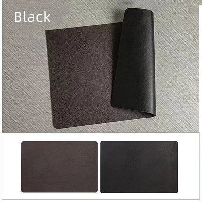 Double Sided Faux Leather Placemats, Set of 4 or 6 Rectangle Waterproof Heat Resistant Table Mats
