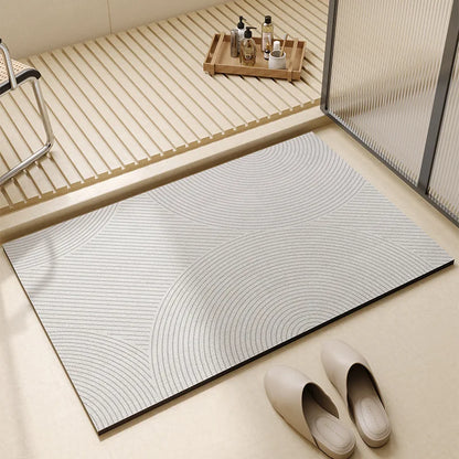 Super Absorbent Quick Dry Bath Mat, Thin Non Slip Rubber Backed Bathroom Floor Mat in 3 Sizes