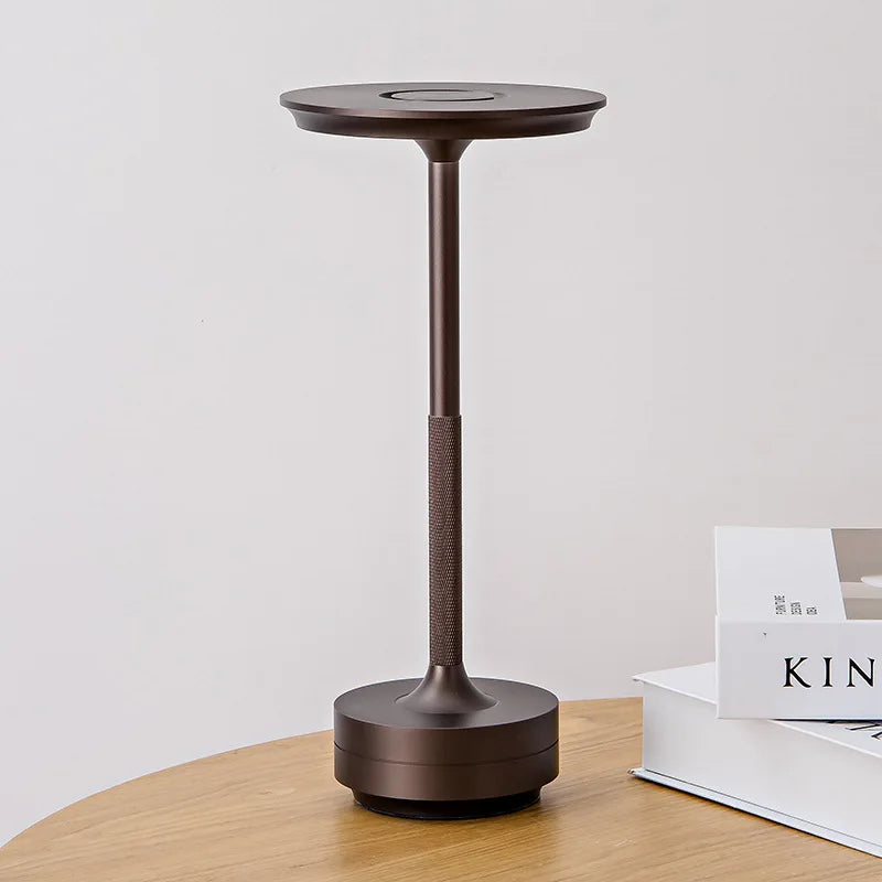 Rechargeable Touch Desk Lamp, Cordless Dimmable LED Table Light with USB C Charging, Aluminum Mushroom Shade