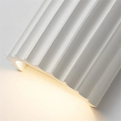 Ribbed Resin Wall Sconce, Modern Up Down Wall Light for Bedroom and Hallway, E27