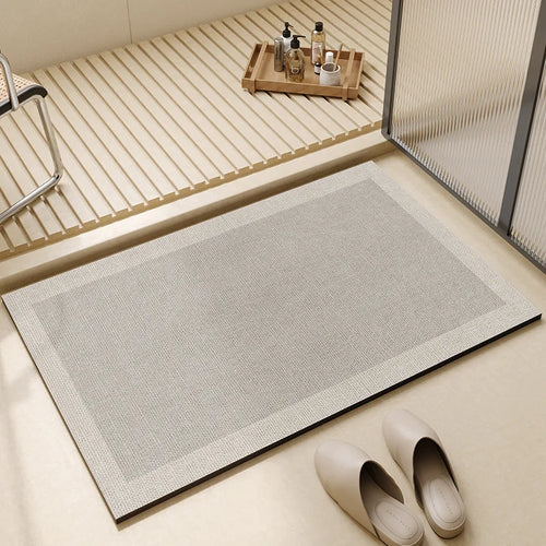 Super Absorbent Quick Dry Bath Mat, Thin Non Slip Rubber Backed Bathroom Floor Mat in 3 Sizes