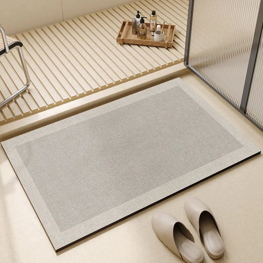 Super Absorbent Quick Dry Bath Mat, Thin Non Slip Rubber Backed Bathroom Floor Mat in 3 Sizes