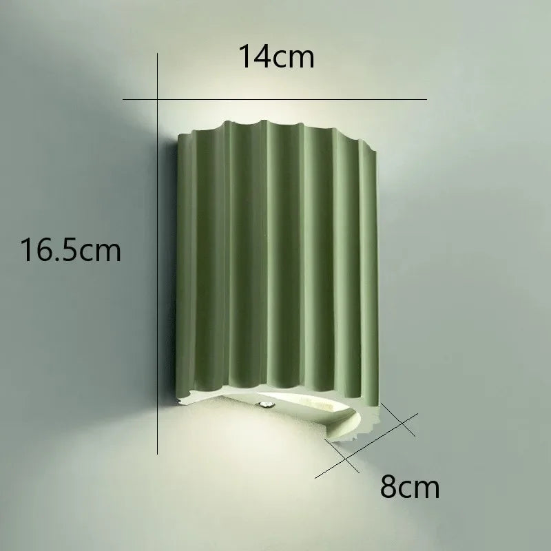 Ribbed Resin Wall Sconce, Modern Up Down Wall Light for Bedroom and Hallway, E27