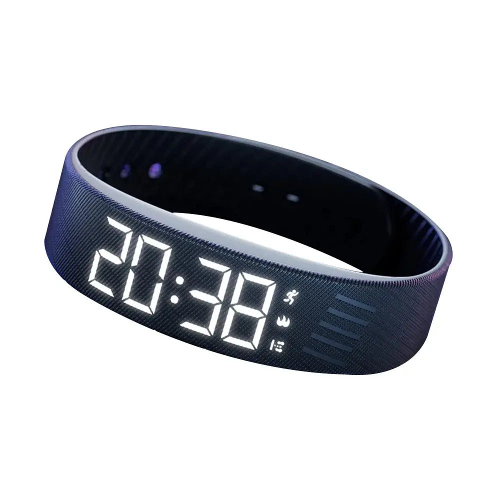 Vibrating Alarm Watch, Silent LED Digital Wrist Alarm with Pedometer and Silicone Strap