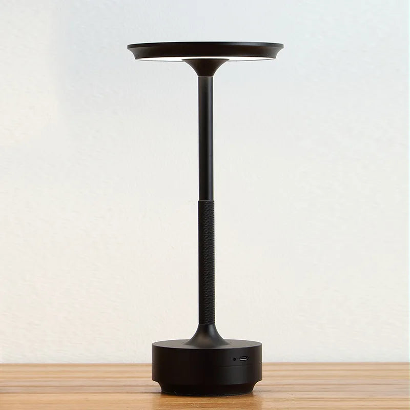 Rechargeable Touch Desk Lamp, Cordless Dimmable LED Table Light with USB C Charging, Aluminum Mushroom Shade