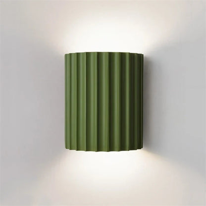 Ribbed Resin Wall Sconce, Modern Up Down Wall Light for Bedroom and Hallway, E27
