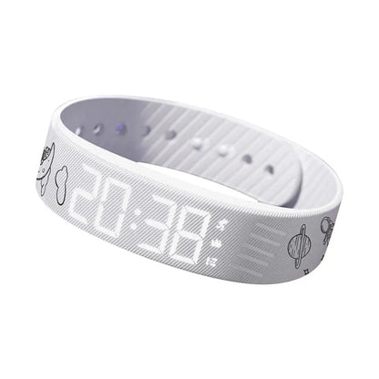 Vibrating Alarm Watch, Silent LED Digital Wrist Alarm with Pedometer and Silicone Strap