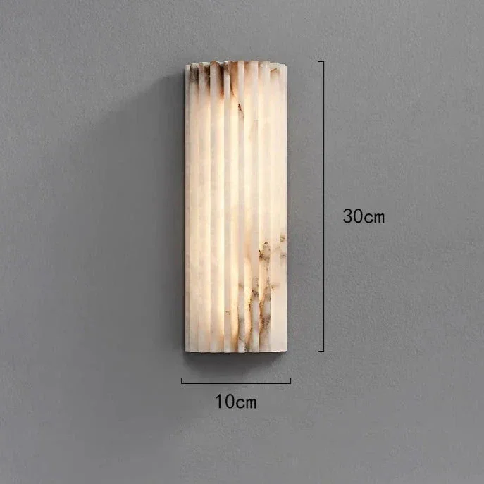 Marlowe Real Marble and Copper LED Wall Sconce Warm 3000K Light for Bedrooms and Hallways
