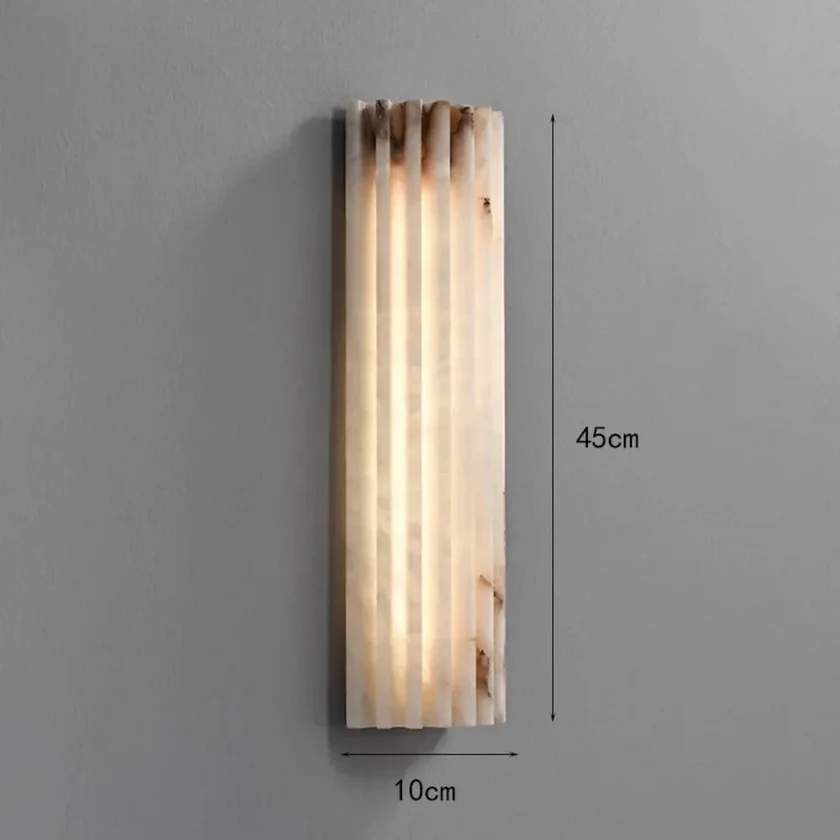 Marlowe Real Marble and Copper LED Wall Sconce Warm 3000K Light for Bedrooms and Hallways