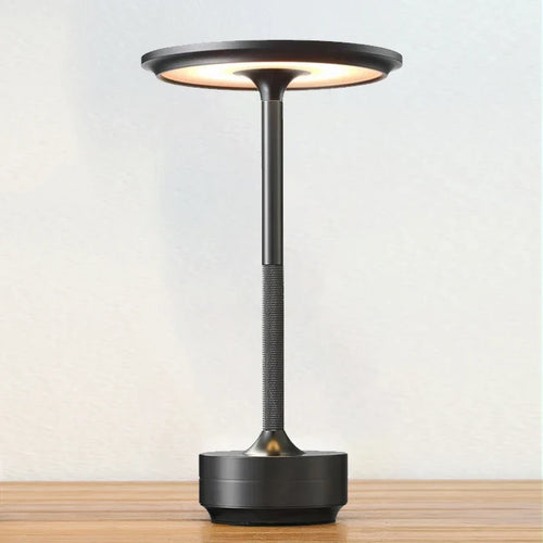 Rechargeable Touch Desk Lamp, Cordless Dimmable LED Table Light with USB C Charging, Aluminum Mushroom Shade