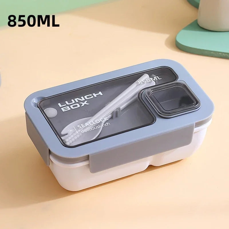 Leak Proof Bento Lunch Box with Cutlery, Microwave and Dishwasher Safe Lunch Container, 850 or 1100 ml