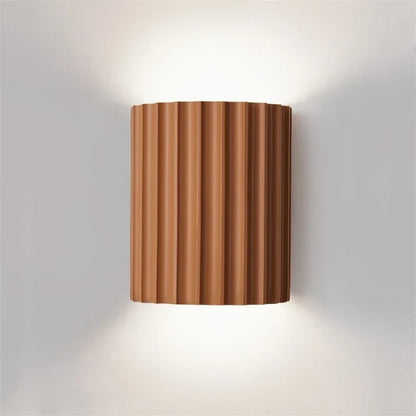 Ribbed Resin Wall Sconce, Modern Up Down Wall Light for Bedroom and Hallway, E27